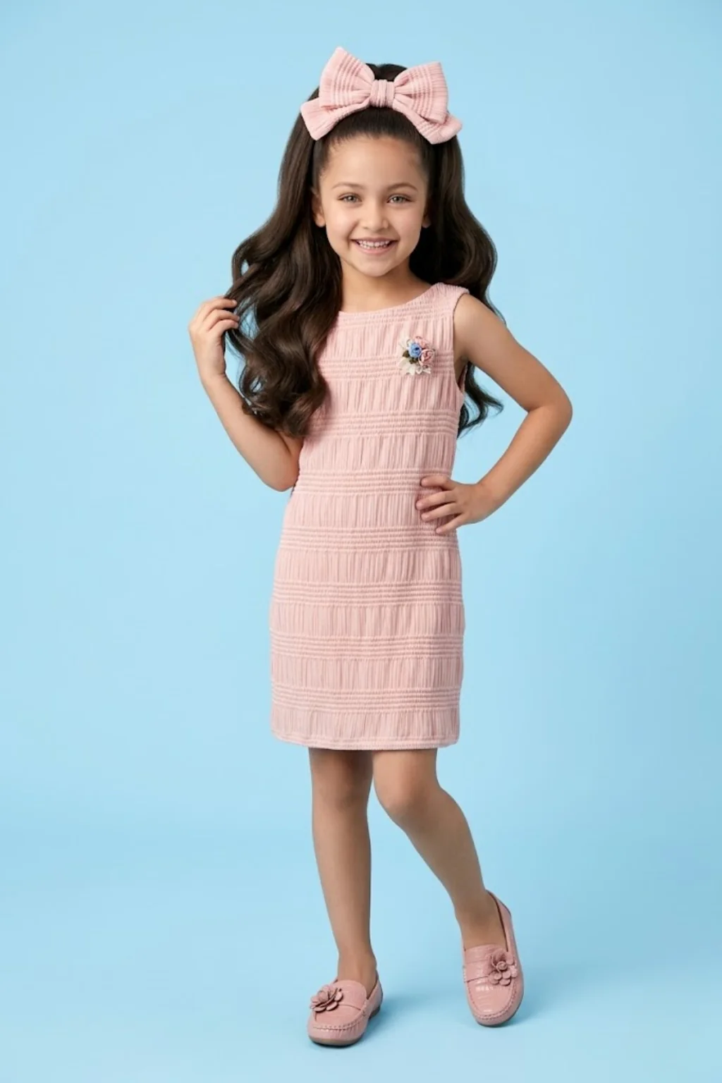 Peach Textured Sleeveless Top M2038